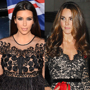Kim Kardashian, Duchess Catherine, Kate Middleton, Black Lace Party Dress Kim Kardashian, Duchess Catherine, Kate Middleton, Black Lace Party Dress